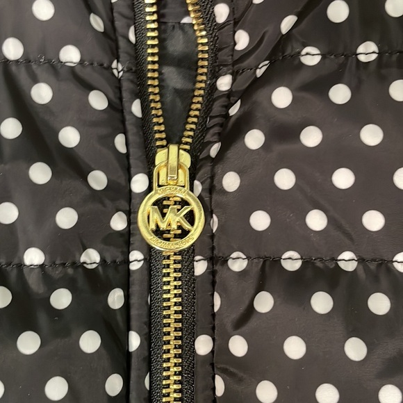 Michael‎ Kors Womens Puffer Vest Black White Polka Dot Zipper Logo Size S - Picture 4 of 7